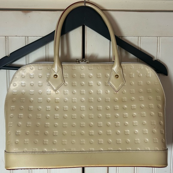 Arcadia Embossed Genuine Leather Handbag EUC - Picture 3 of 15